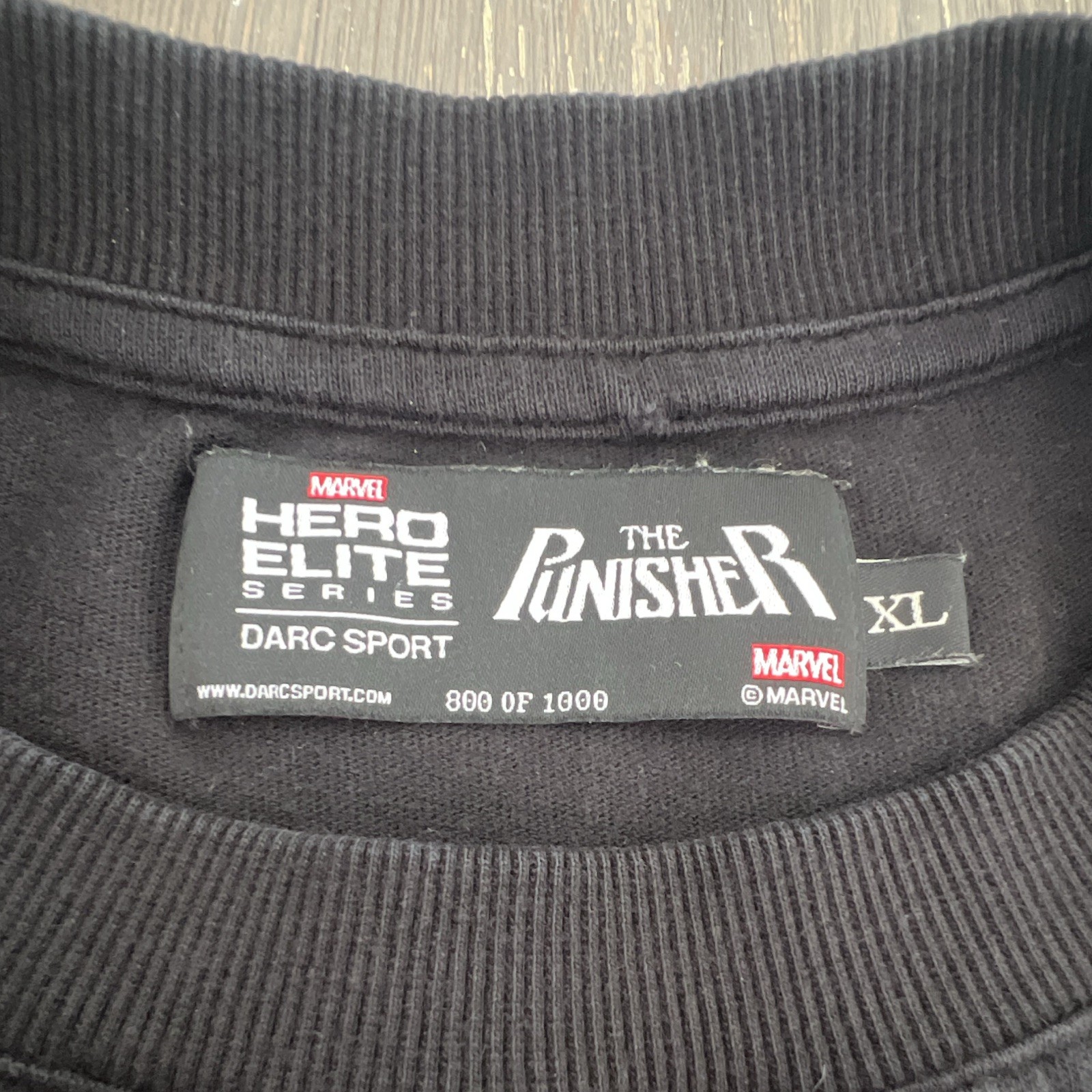 Darc Sport Hero Elite Series Men’s XL Black Marvel Punisher Graphic Tee Limited