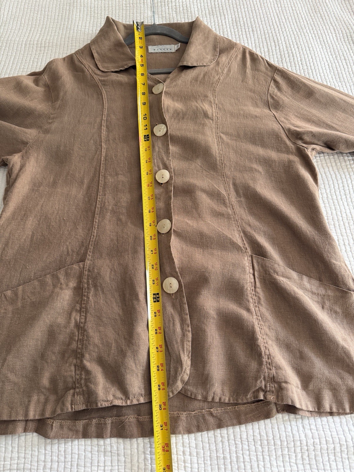 Willow Brand WMs Casual 100% Linen Button Shacket/Jacket Size M Cinchable