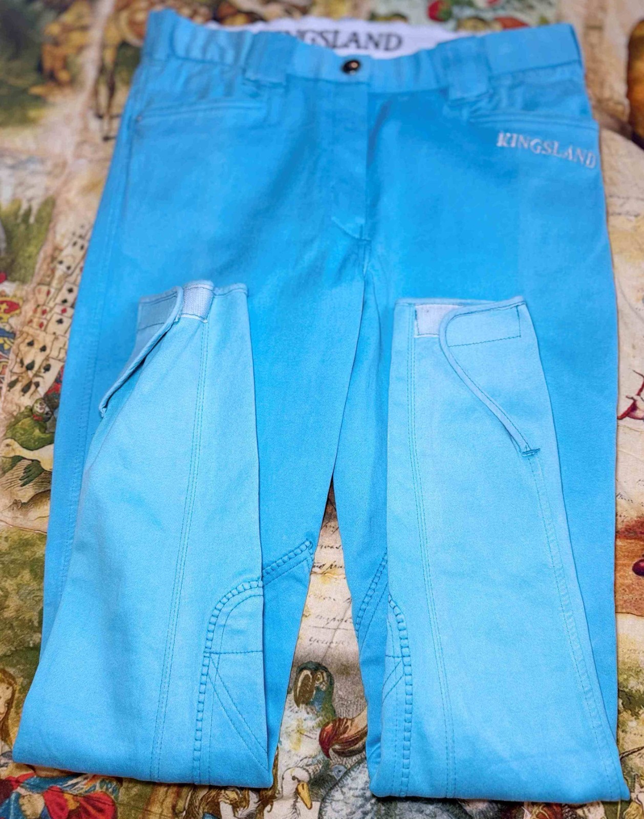 Kingsland Kelly Dip Dye Ocean Spray Bling Riding Breeches Size EU 34 US 24 NWT