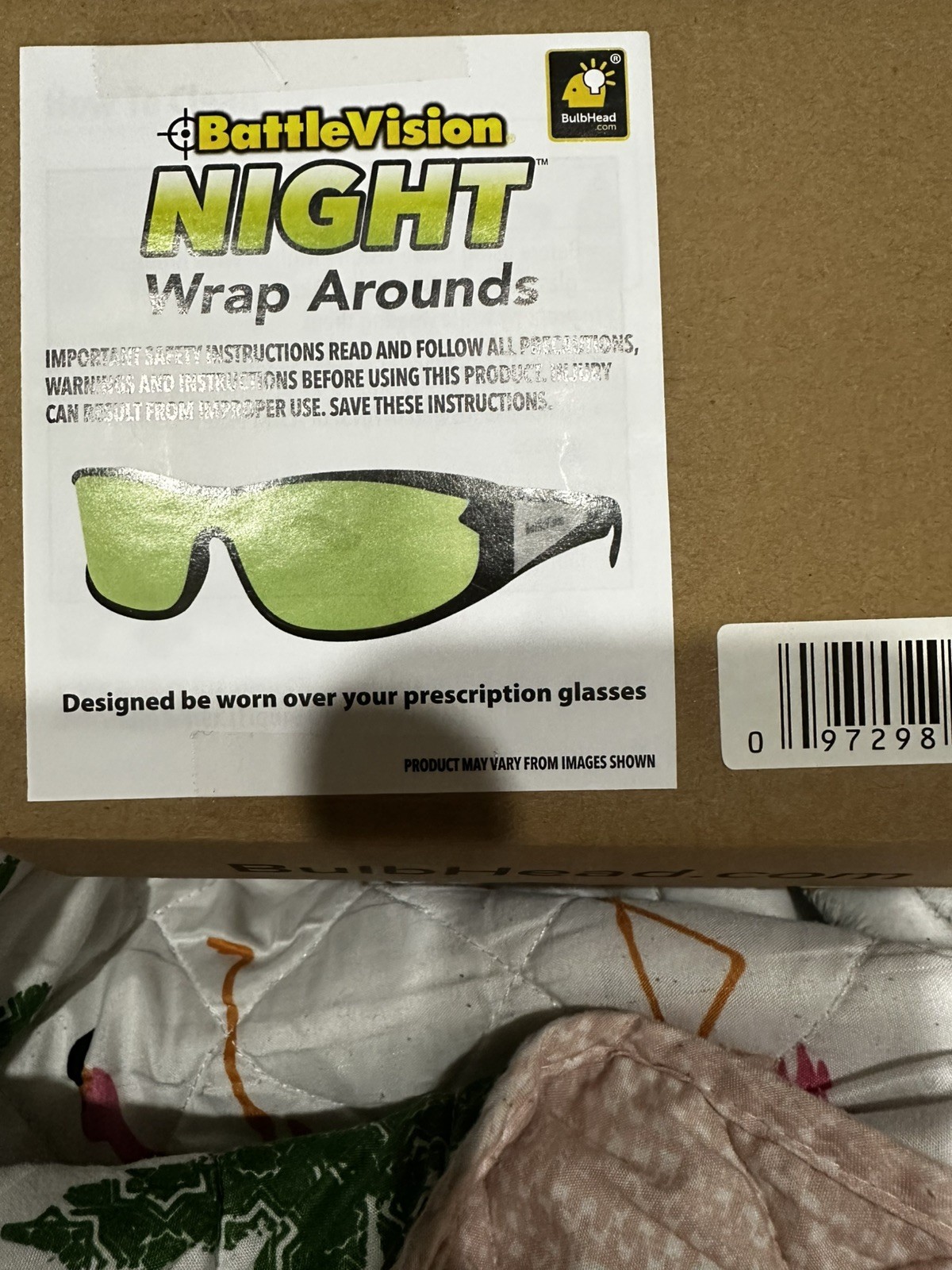 BattleVision Night Vision Wrap Around Glasses, As Seen on TV, Green Anti-Glare