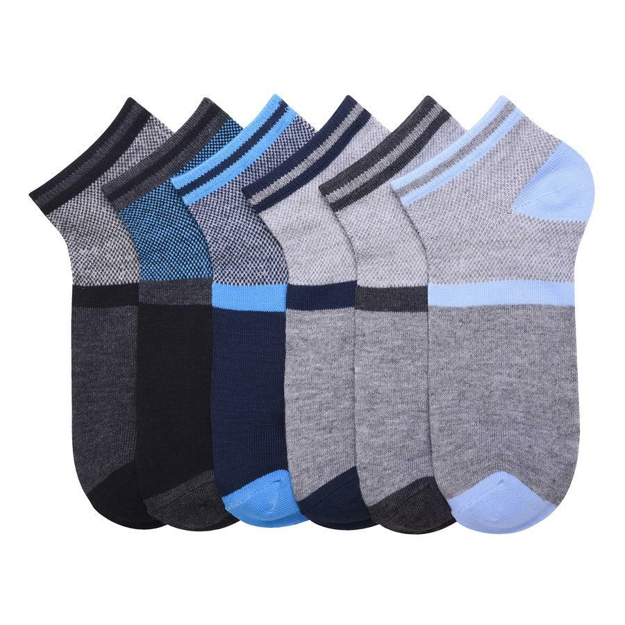 12 Pairs Men’s Mixed Assorted Designs Color Ankle Low Cut Soft Stretchy Socks