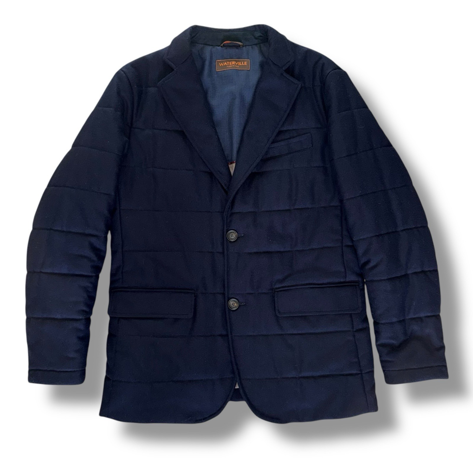 Waterville Quilted Blazer Sports Coat Jacket Men’s 40 US 50 IT Italy Blue Wool