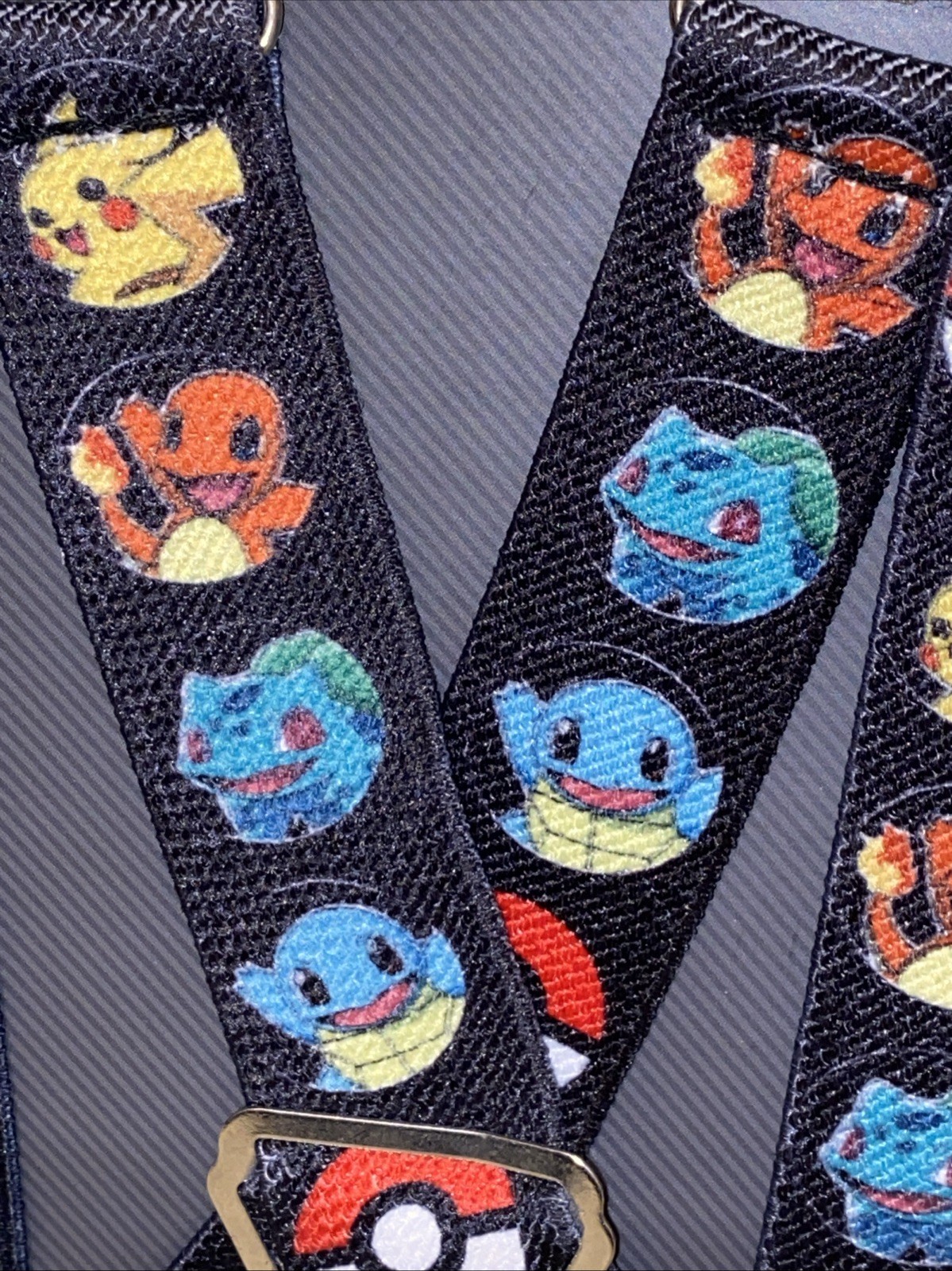 New Pokémon Buckle-Down Suspenders Pikachu Charmander Squirtle ONE SIZE Gamer