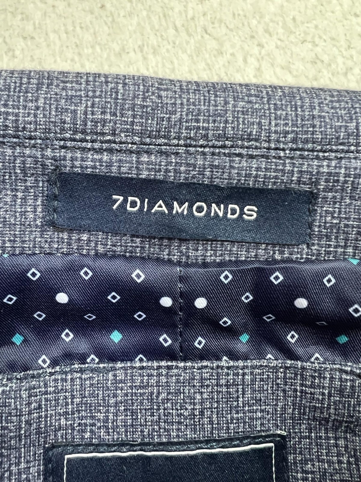 7 Diamonds Blazer Mens XL Blue Jersey Knit Stretch Sport Coat 2 Button Glenn