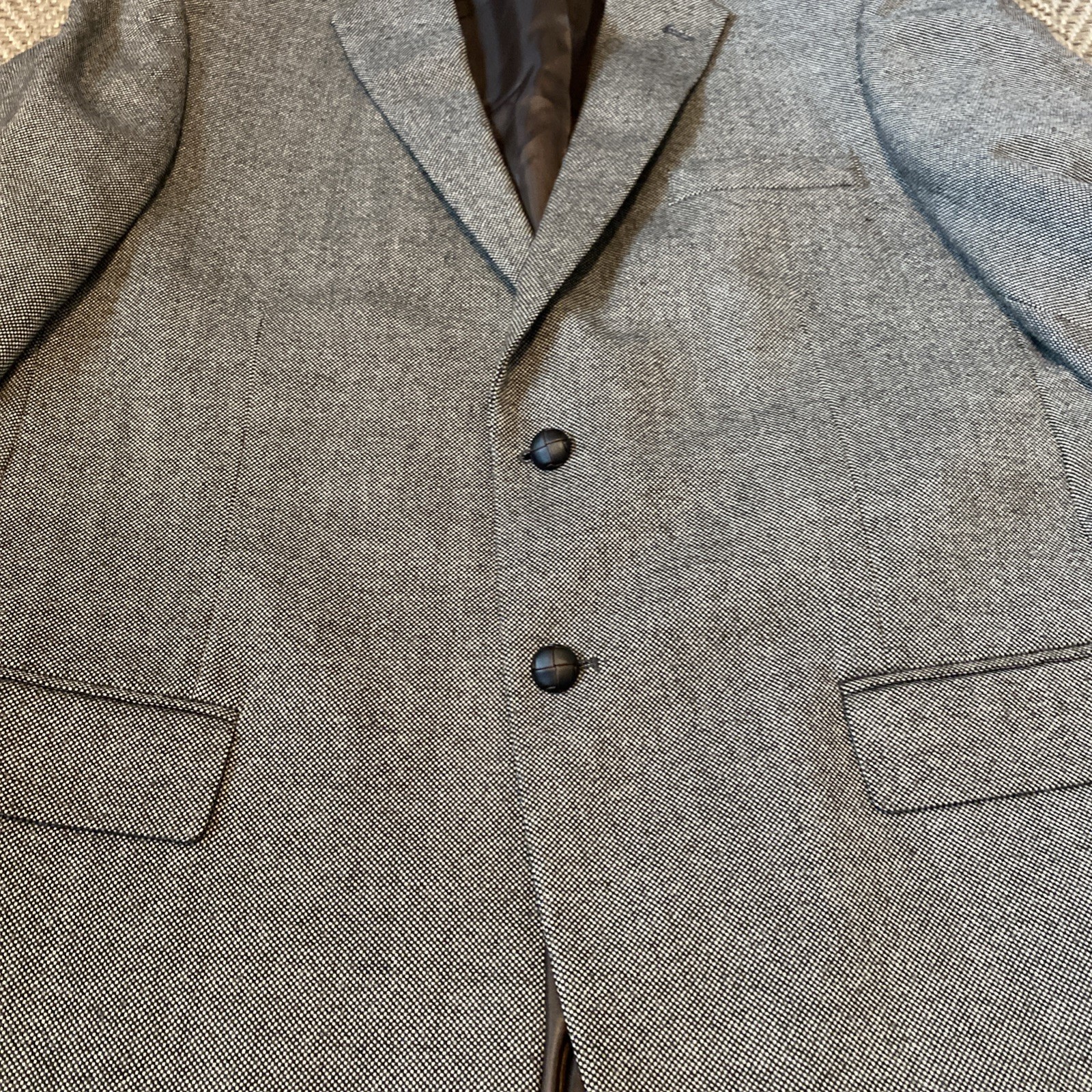 Saddlebred Mens Sz 44L Wool Blend Nailhead Blazer Jacket BlokeWear Elbow Patch