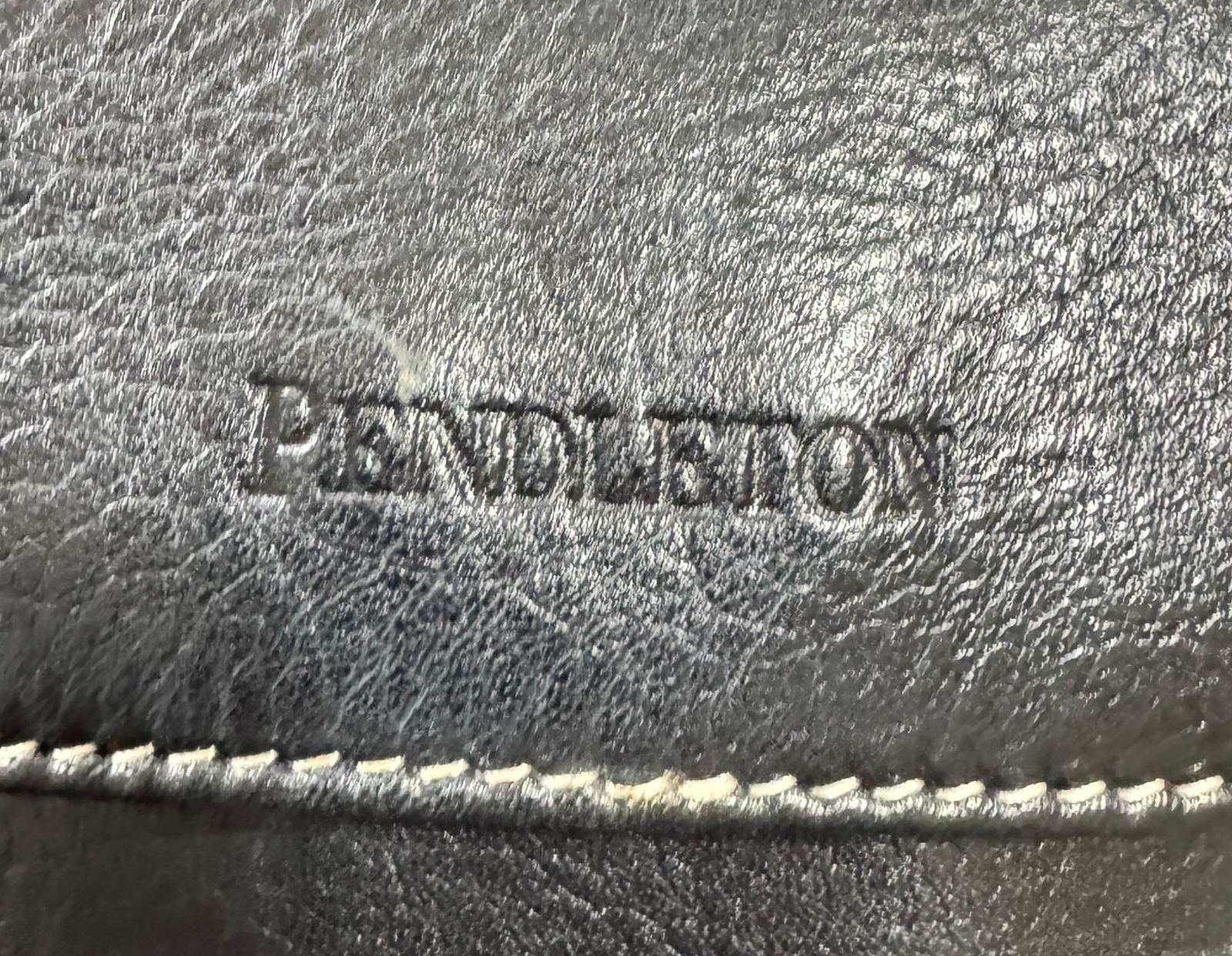 Pendleton Genuine Leather Purse Black Embossed Logo Shoulder Bag Tote 6″x11.5″