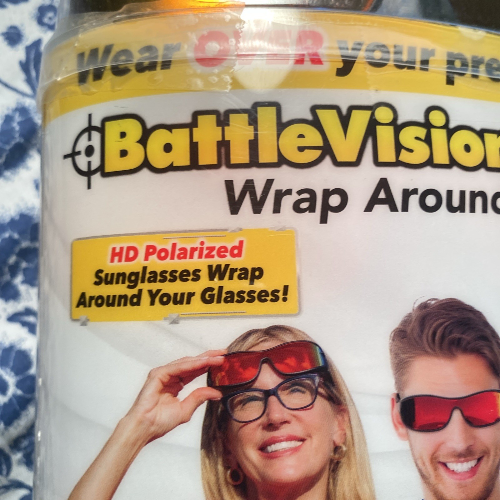 BattleVision Sunglasses Blue Block Wrap Arounds Polarized -2 Pairs UV Protection