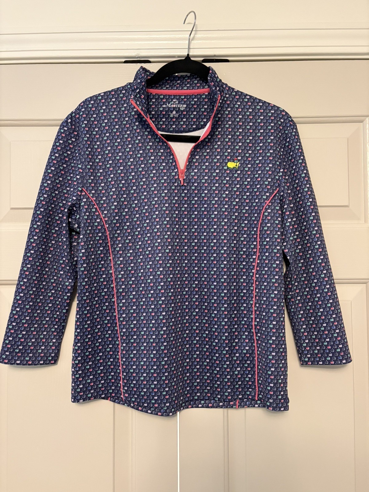 MASTERS Girls GOLF Masters Logo Quarter 1/4 Zip Pullover XL 12/14