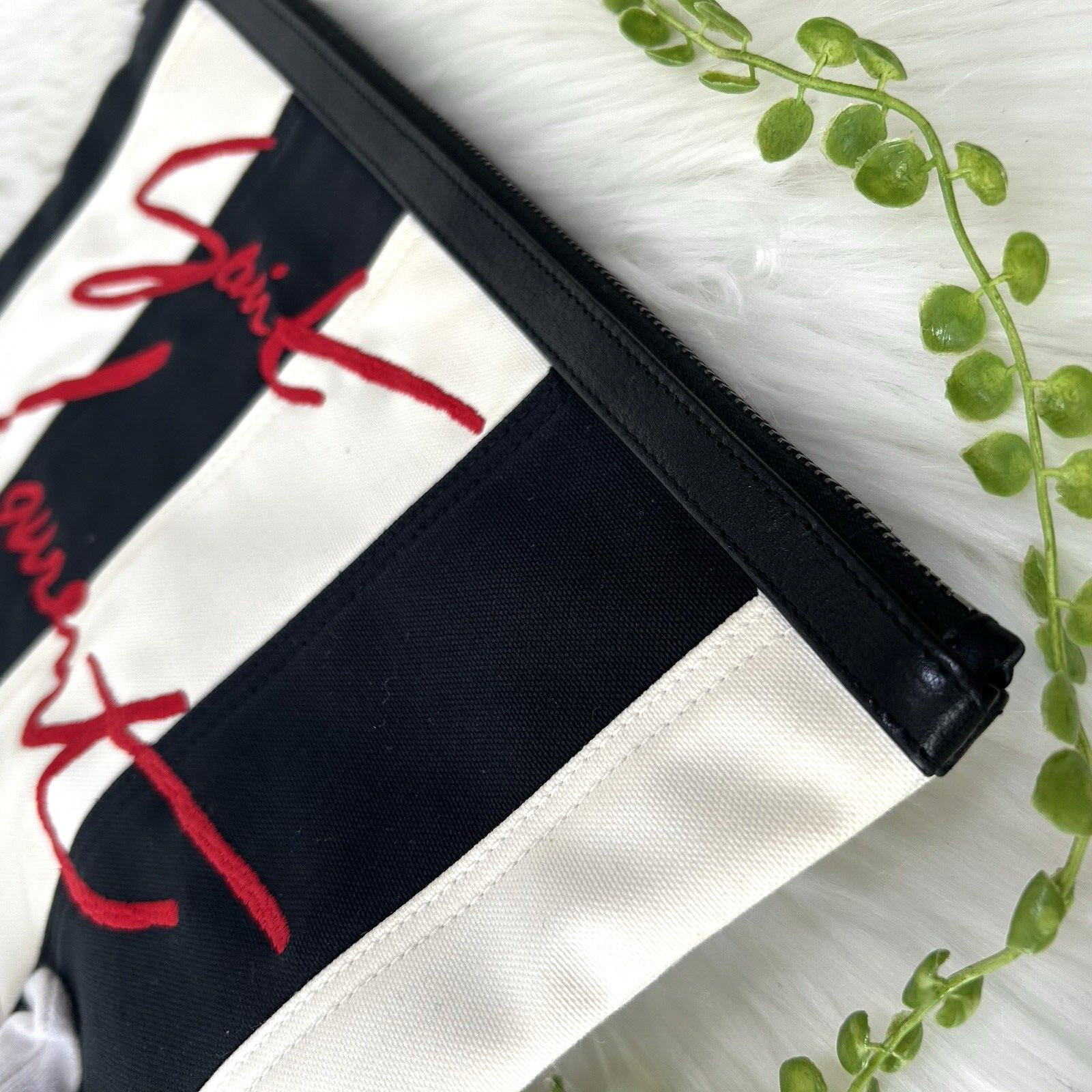 SAINT LAURENT Clutch Second Bag Canvas w/box