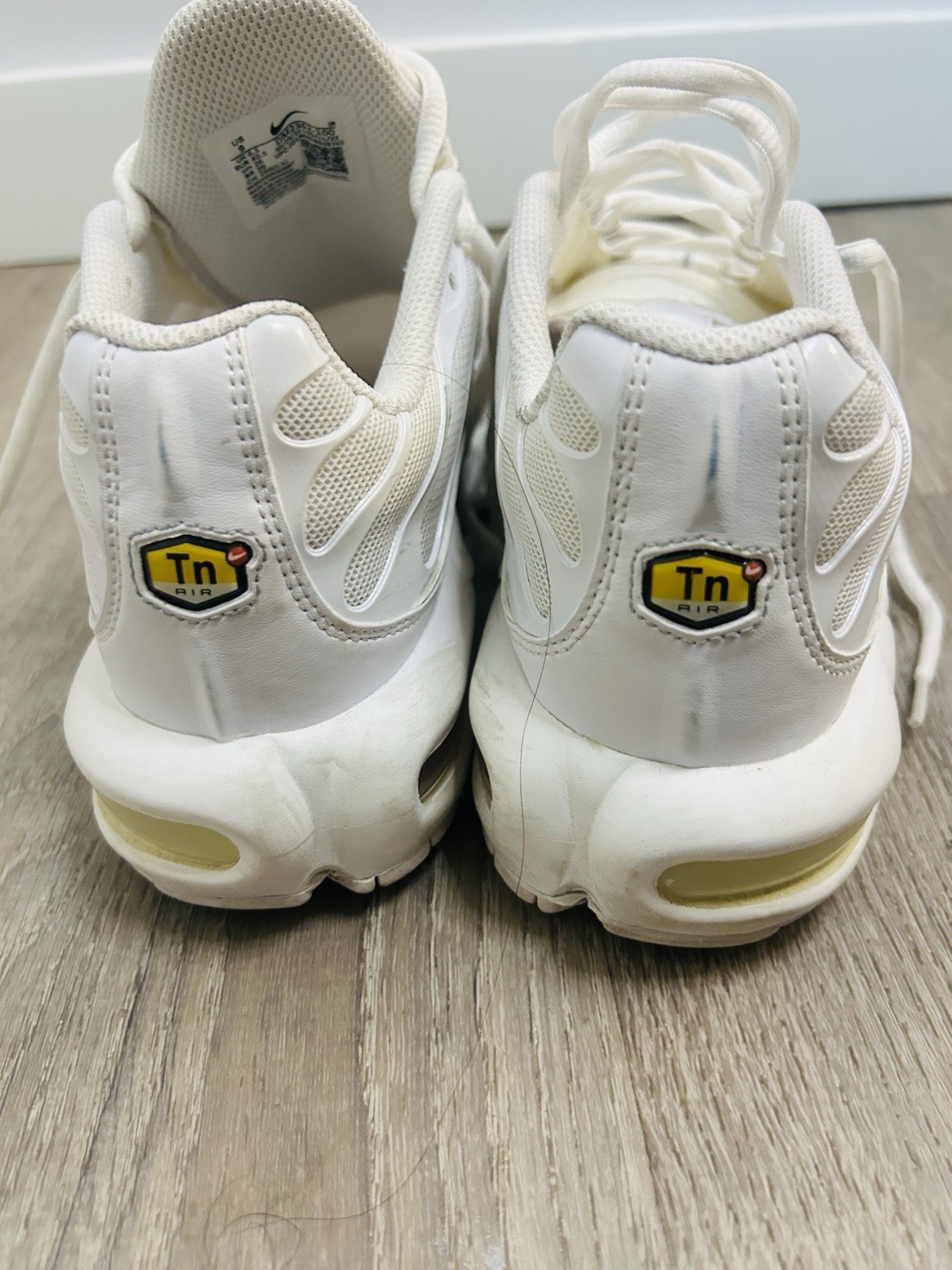 Nike Air Max Woman Size 9 Plus TN Triple White Low Top Mesh Sneakers DM2362-100