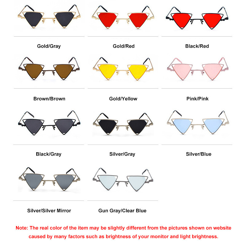 Retro Triangle Sunglasses Trendy Hippie Metal Glasses Party Street Shot Shades