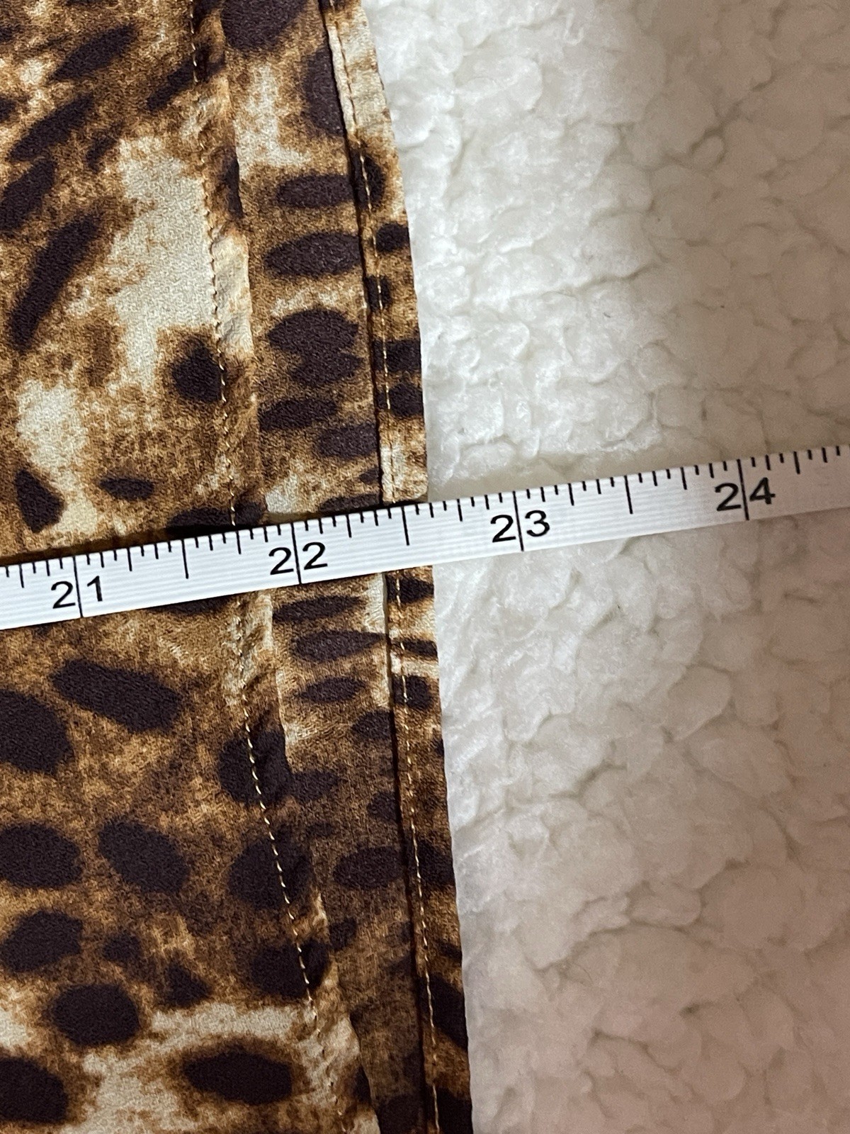 Worthington Leopard Print Blouse S Short Sleeve Satin Feel Mob Wife Boho Top