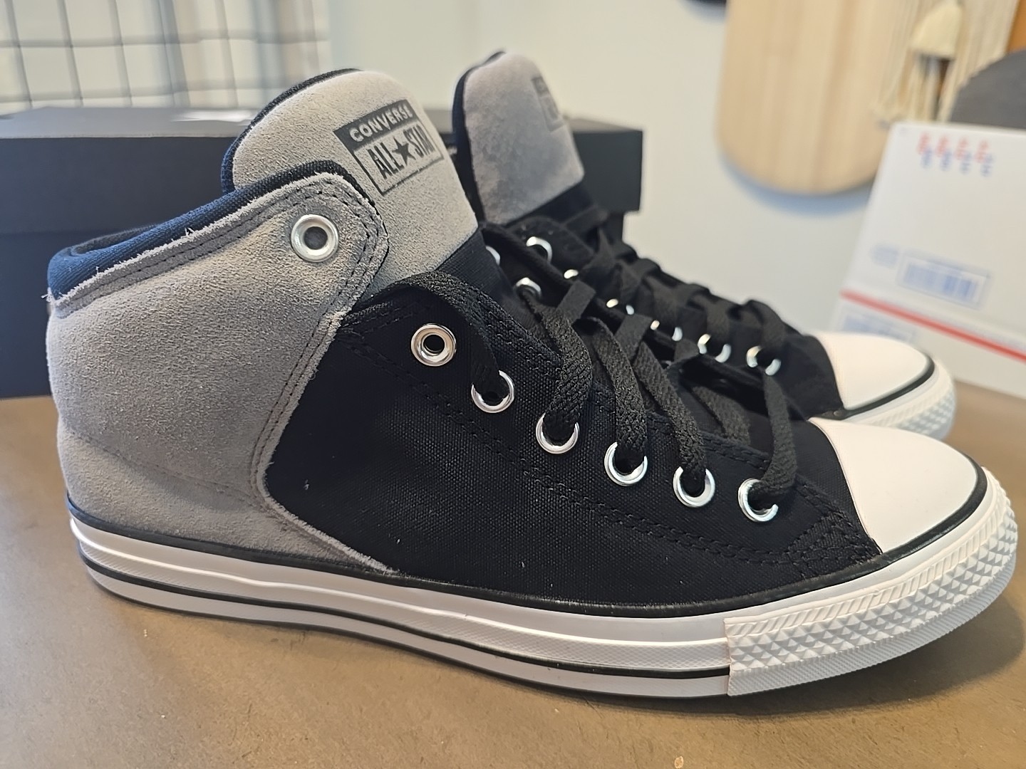 Converse CTAS High Street Mid Shoe Men Size 12 W 14 Gray/Black/White A16470C