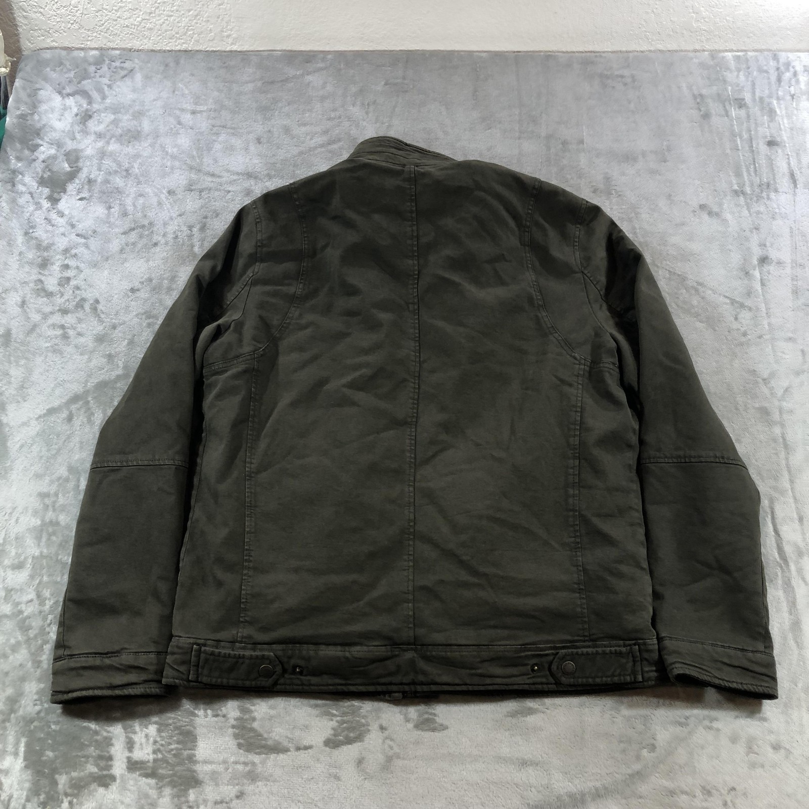 Levis Jacket Mens Medium Green Canvas Quilted Lined Field Military LM0CC046