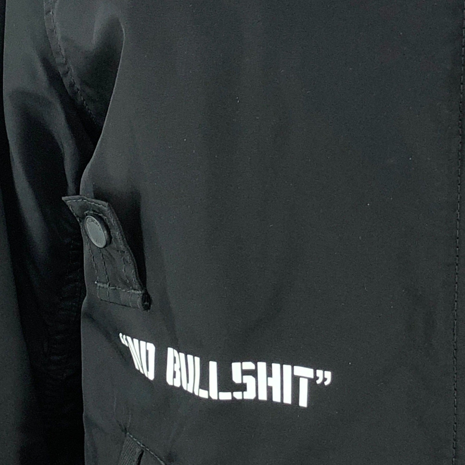 EVISUKURO Flight Jacket Mens M Black Graphic Zip Quilted Liner Streetwear Patch