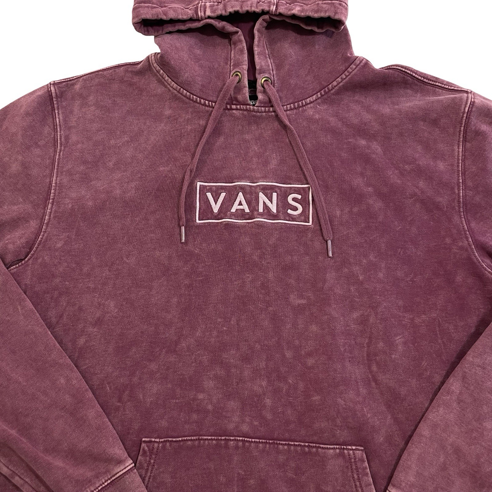 VANS Box Logo Easy-Wash Size L Burgundy Hoodie Sweatshirt (Retail $65)