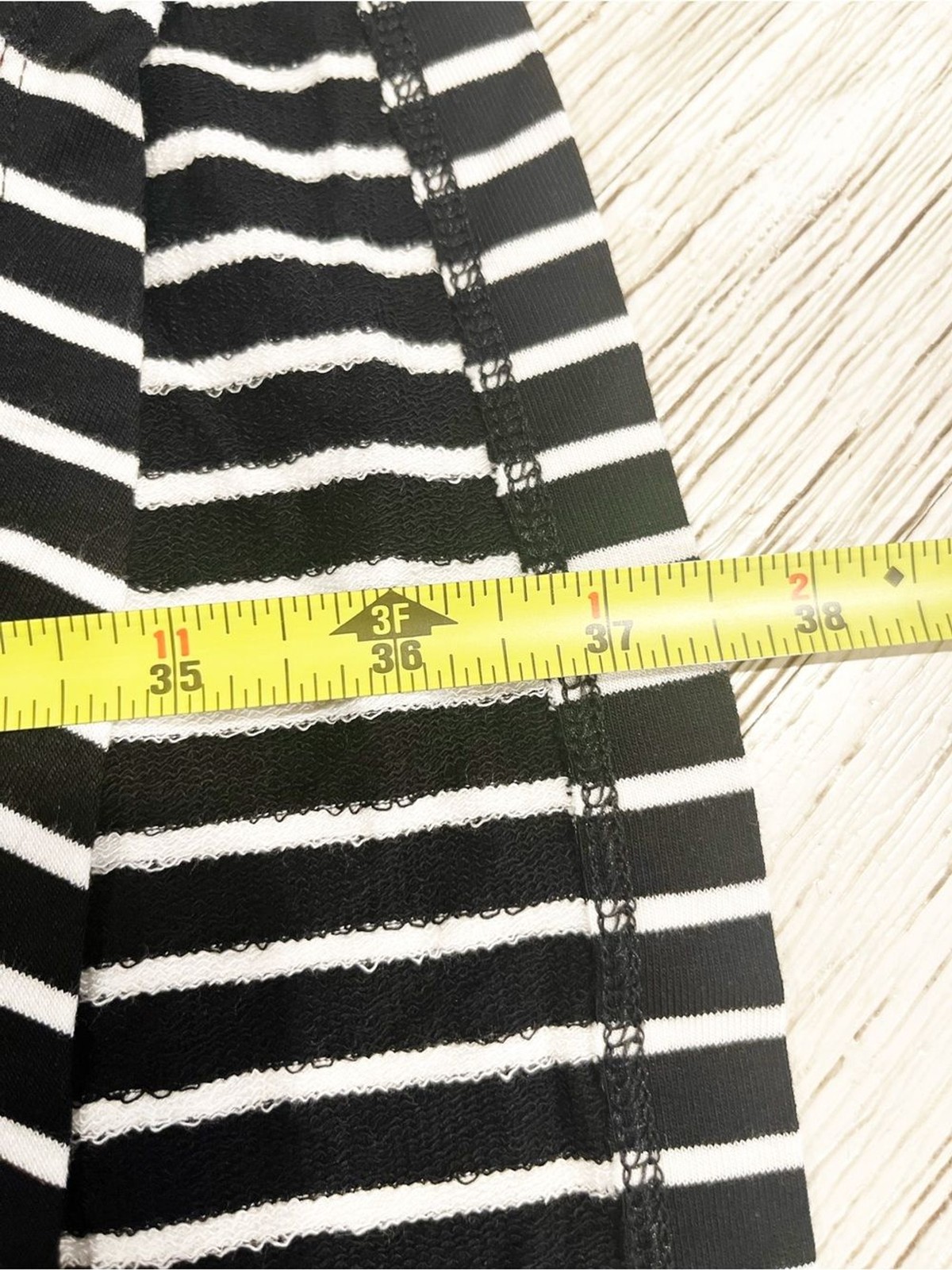 Cabi ATC Wink Dress Black White Multi Stripe Asymmetrical Midi Dress Size XS