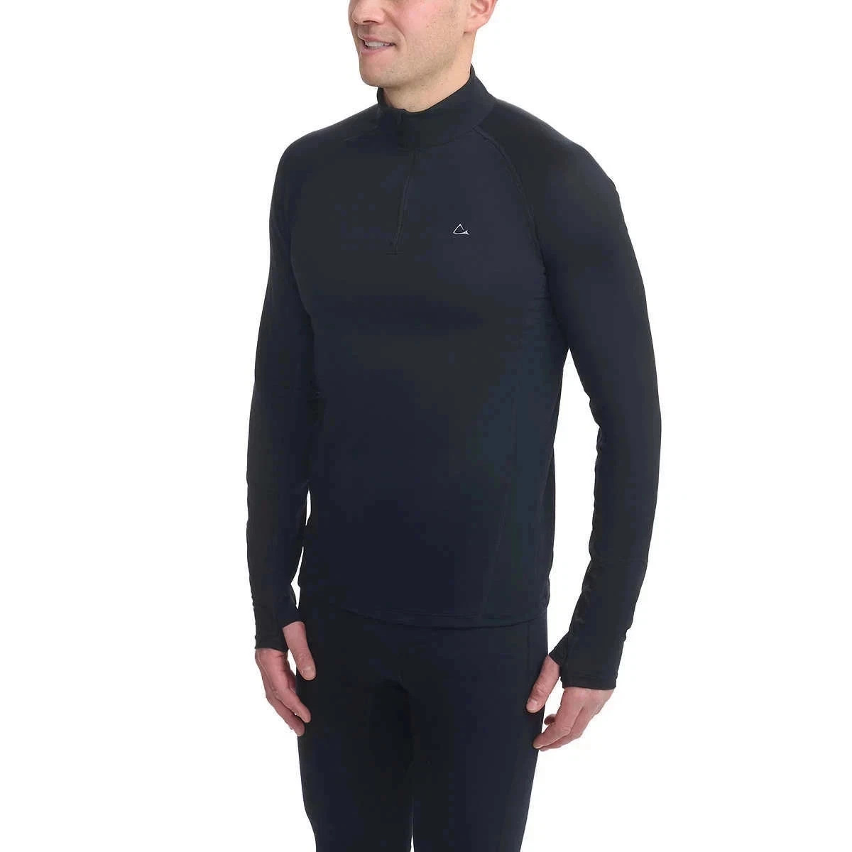 Paradox Men’s 1/4 Zip Merino Blend Performance Base Layer Top, Black