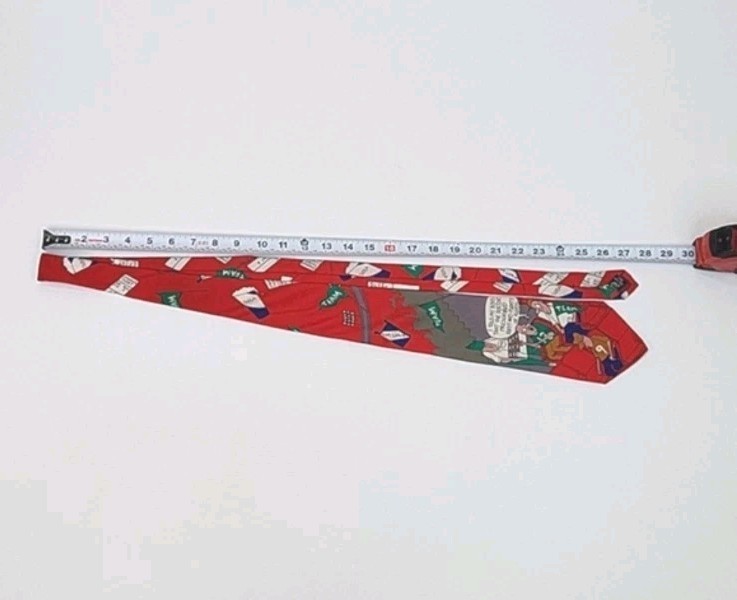 Bench Warmers by Richard Torrey Tie “Day off” Italian Novelty Tie Red Silk