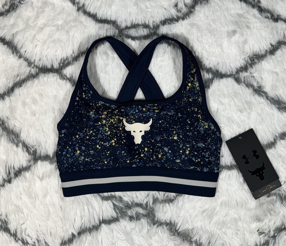 UNDER ARMOUR Project Rock Sports Bra Crossback Women’s XS *NEW* 1371365-408 $50