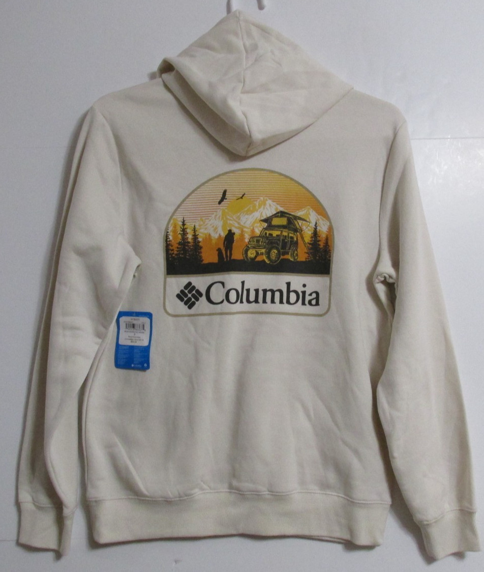 Men’s Columbia Bowen CSC Pullover Hoodie Chalk Size SMALL Overland Back Graphics