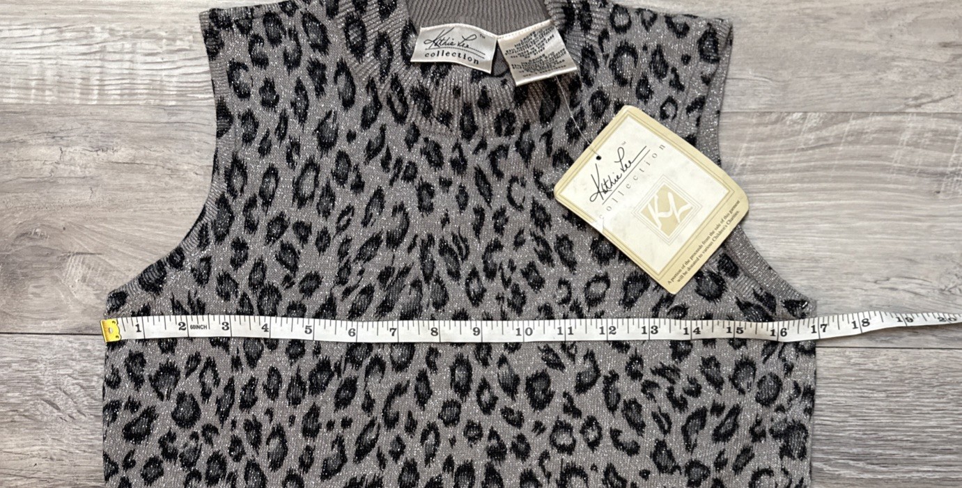 Y2K Mock Neck Tank Top Animal Print Whimsigoth Grunge Camisole Shimmer NWT M