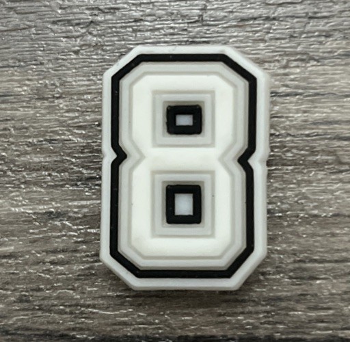 Incomplete Set Of Number & Letter Croc Charms Letterman Style White Black Gray