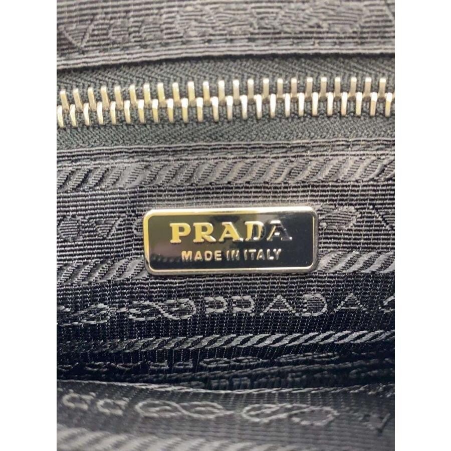 PRADA Nylon Black Shoulder Bag Women Zip Woven Strap