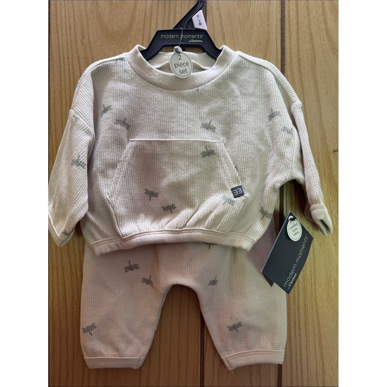 Gerber Baby Matching Sets in Light Blue and Cream