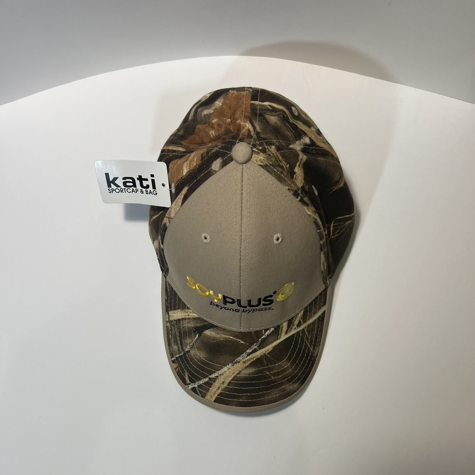 Kati Sportcap SOYPLUS beyond bypass Hat Tan and Camo Adjustable Strap