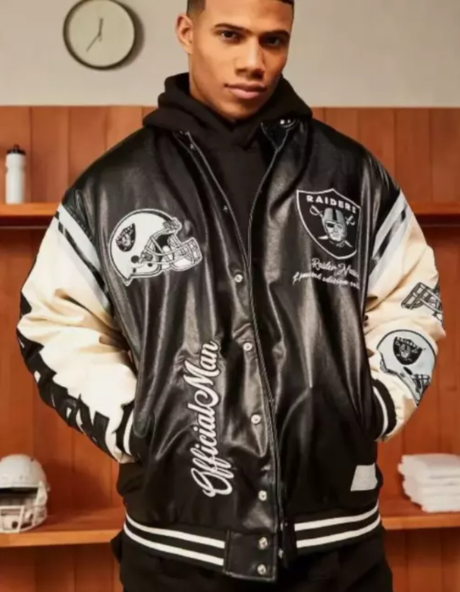 NFL Las Vegas Raider Bomber Varsity Jacket Men Letterman Satin Limited Edition