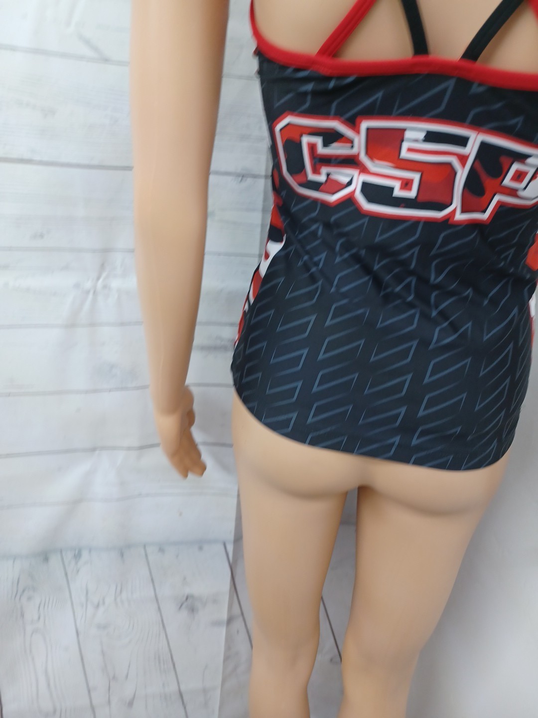 Varsity Spirit Xtreme CSP Black Red Cheerleader Cheerleading Top Sz M