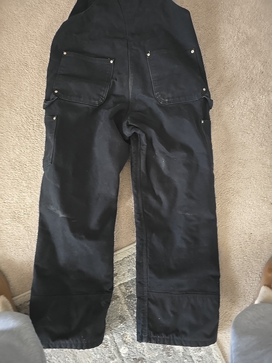 Carhartt Duck Insulated Bib Overall Black Mens Size Medium Short 104393-BLK
