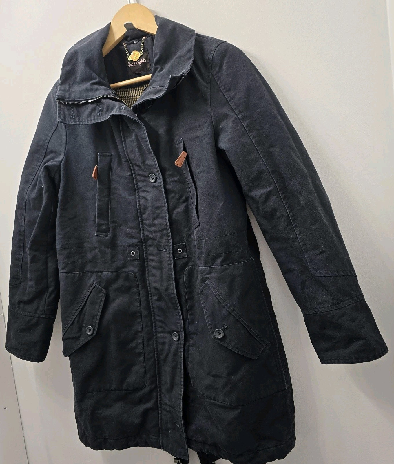 Phase Eight Thick Pockets Parka Coat Size 8 Blue