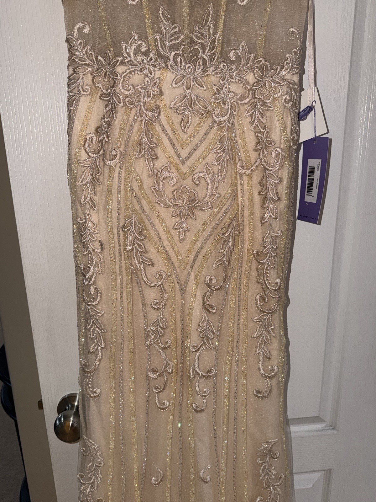 Ladivine by Cinderella Divine Champagne Formal Prom Dress size 6