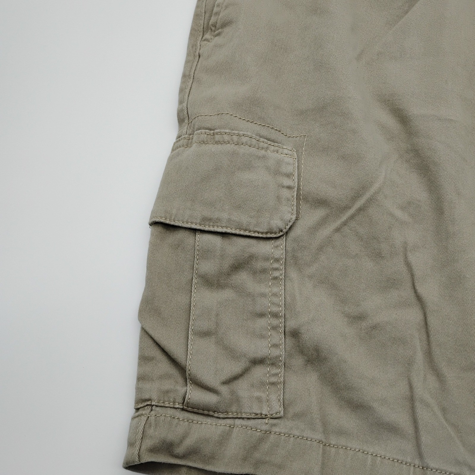 George Mens Cargo Shorts Khaki Tan Elastic Waist Drawstring 2XL 44-46