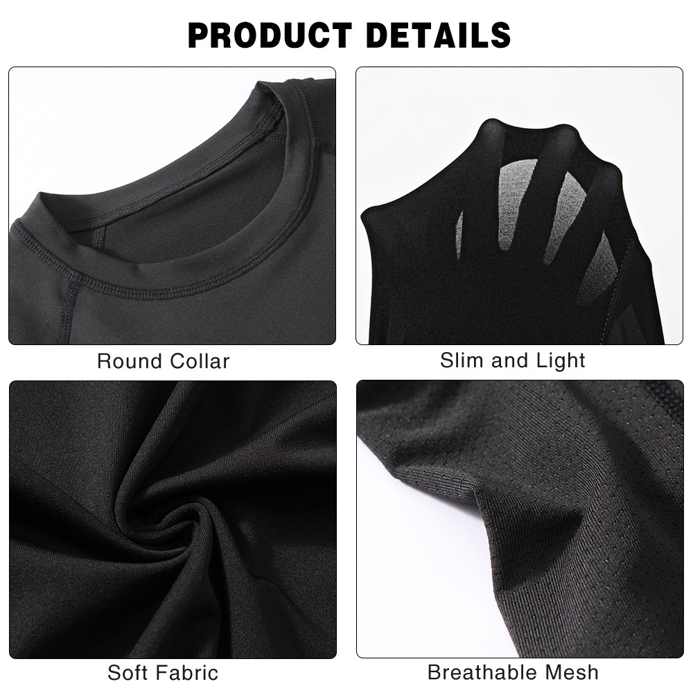 2 Pack Men’s Athletic Long Sleeve Compression Shirts Gym Workout Top Quick Dry