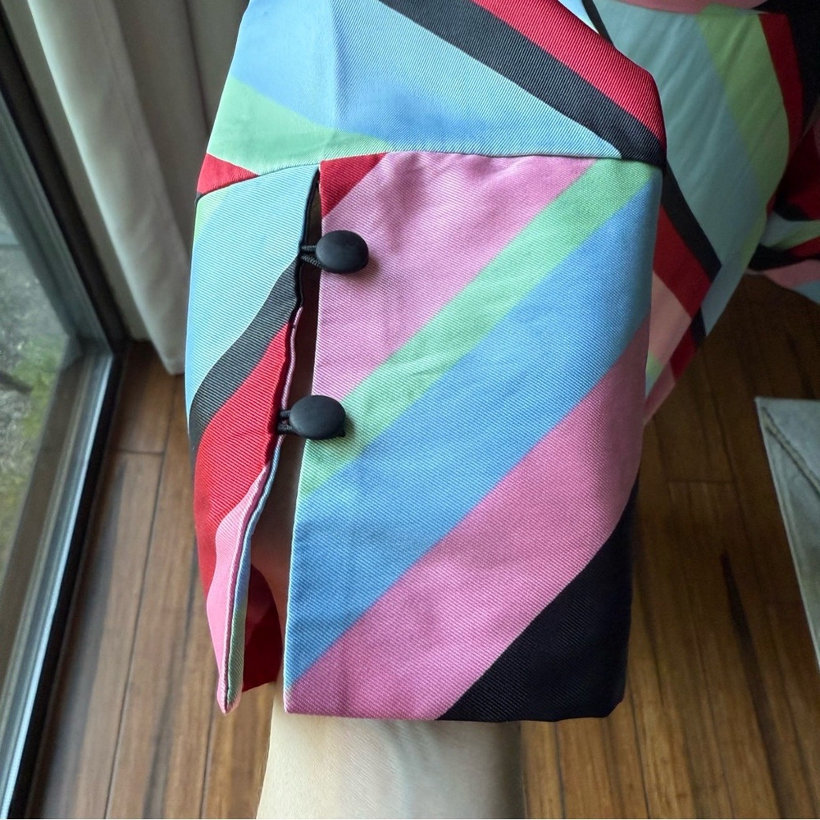 🌈 ASOS DESIGN Multi-Color Satin Wrap Dress – Size US 4 (UK 8 / EU 36)