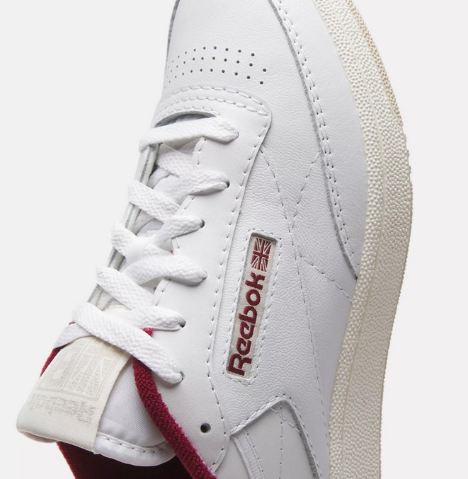 Reebok Club C 85 OG White Classic Maroon Leather Sneakers