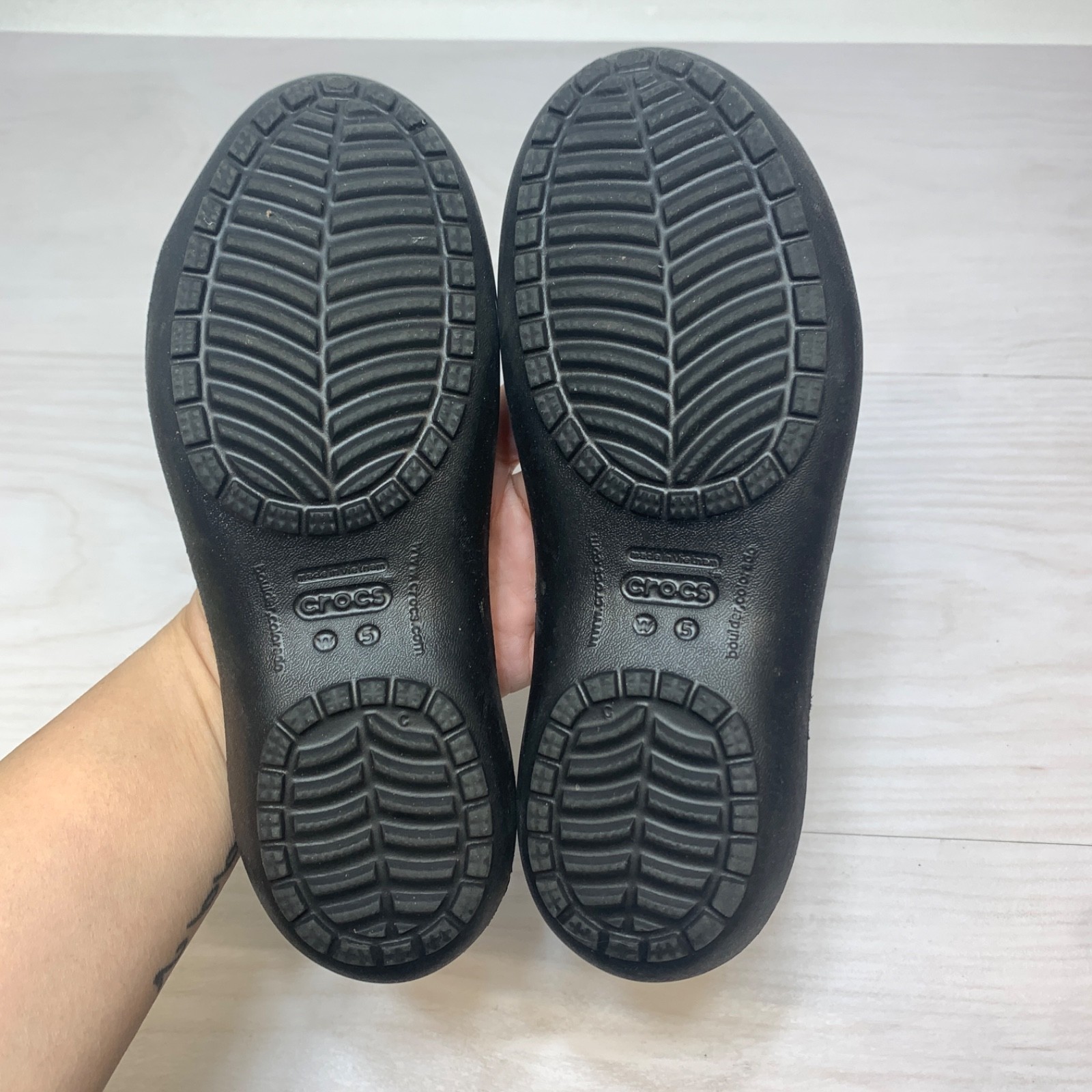 Crocs Kadee Black Ballet Flats Comfort Slip On Shoes Women’s Size 5