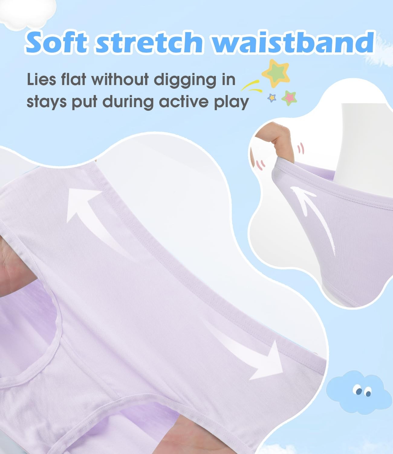 BAMBOO Girls’ COOL Underwear Soft Skin-friendly Panties Breathable 6PK-S