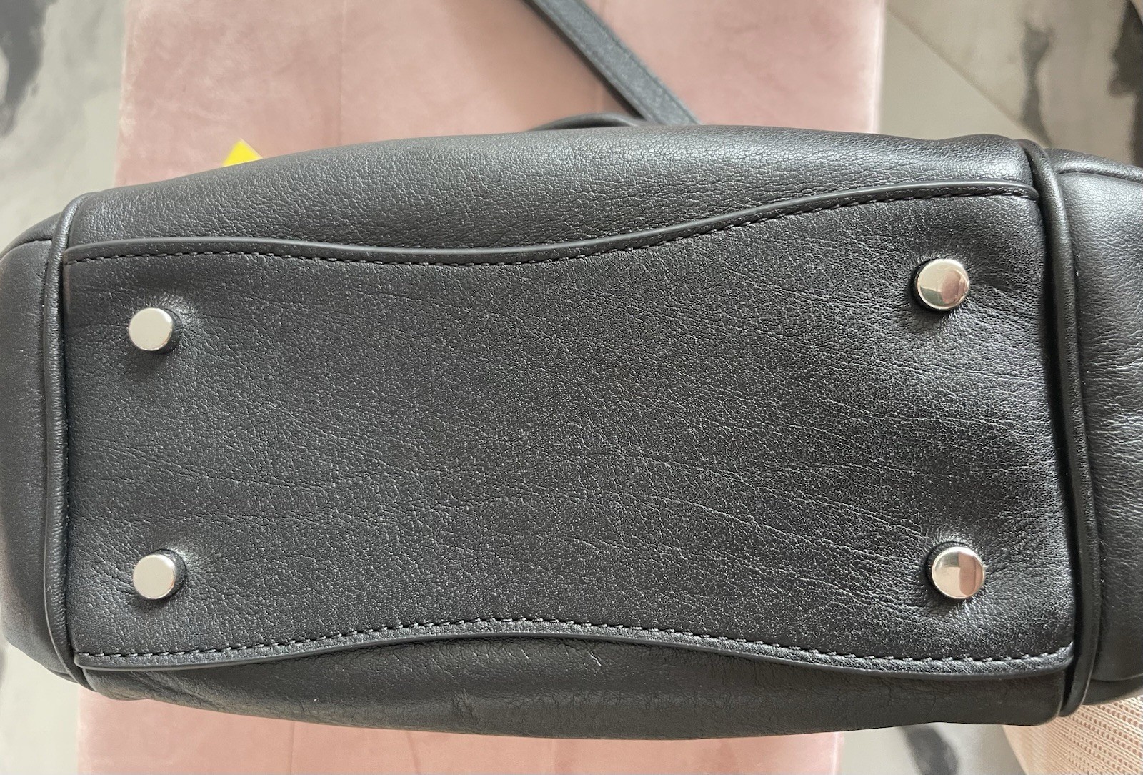 NWT MARC JACOBS Mini Pushlock Black Leather Satchel /Shoulder/Crossbody Bag $550