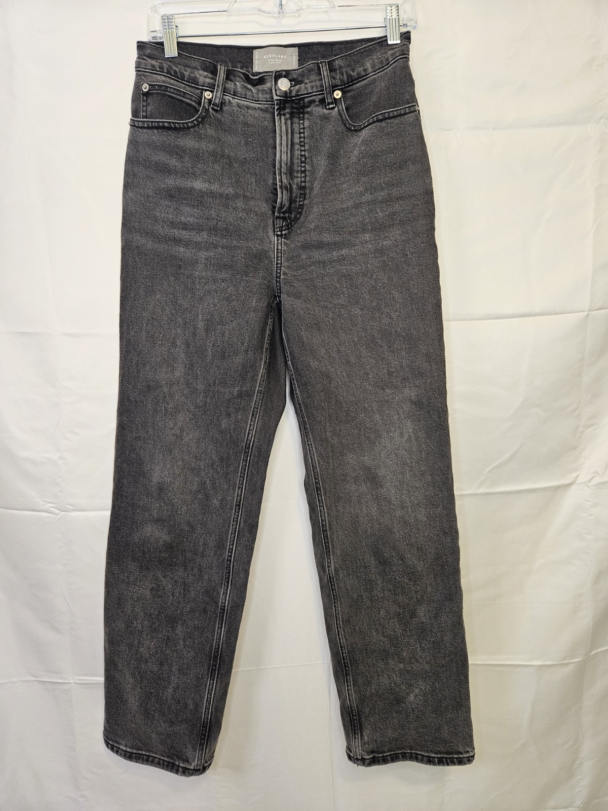 Everlane Womens Gray Medium Wash Straight Denim Jeans Organic Cotton 5-Pocket