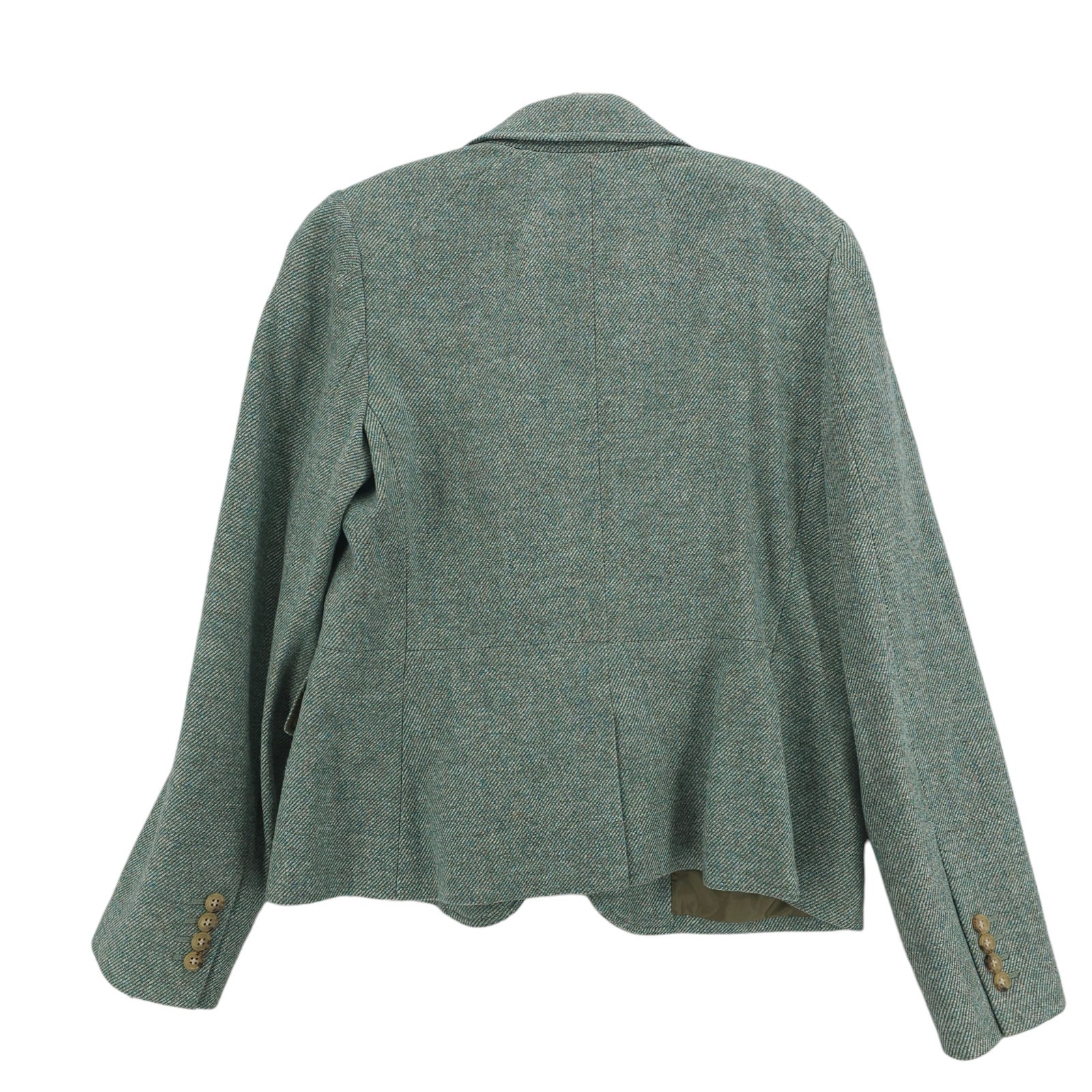TALBOTS Green Blazer Jacket Wool Blend Lined Career Size 16
