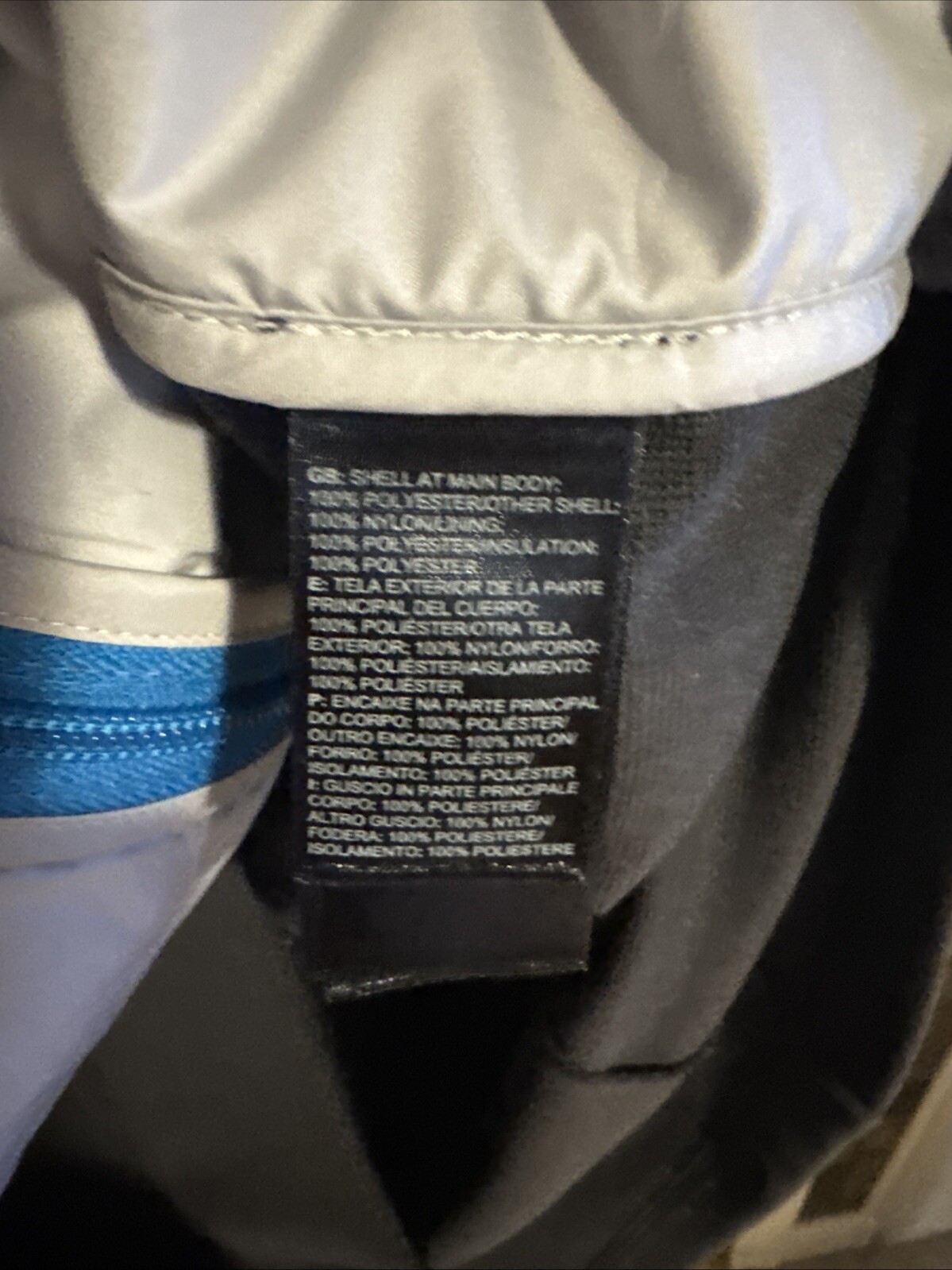 THE NORTH FACE MENS LARGE GRAY/BLUE BLACK LIGHT WEIGHT JACKET WITH THUMBHOLES