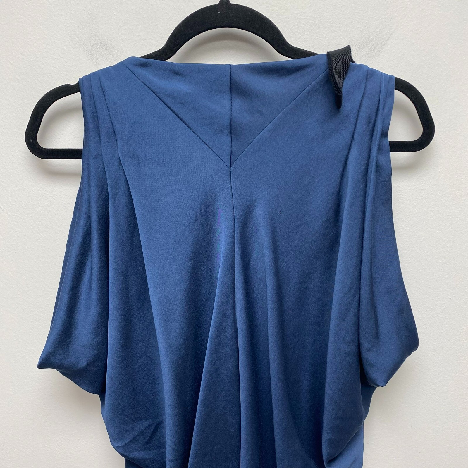 Robert Rodriguez Womens Navy Blue V-Neck Embellished Beads Sleeveless Blouse 6