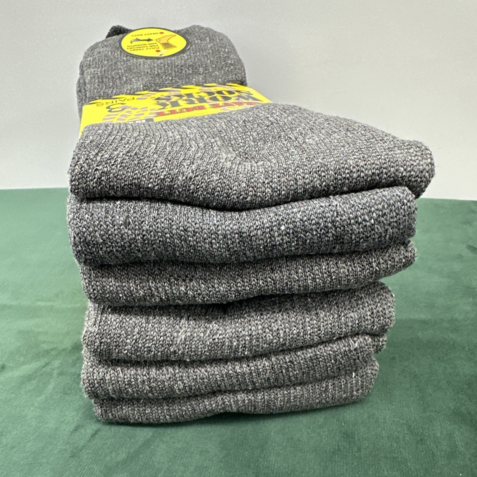 2 Packs Heavy Duty Work Socks 6 Pairs Men’s 10-13 Fully Terry Warm Cotton Blend