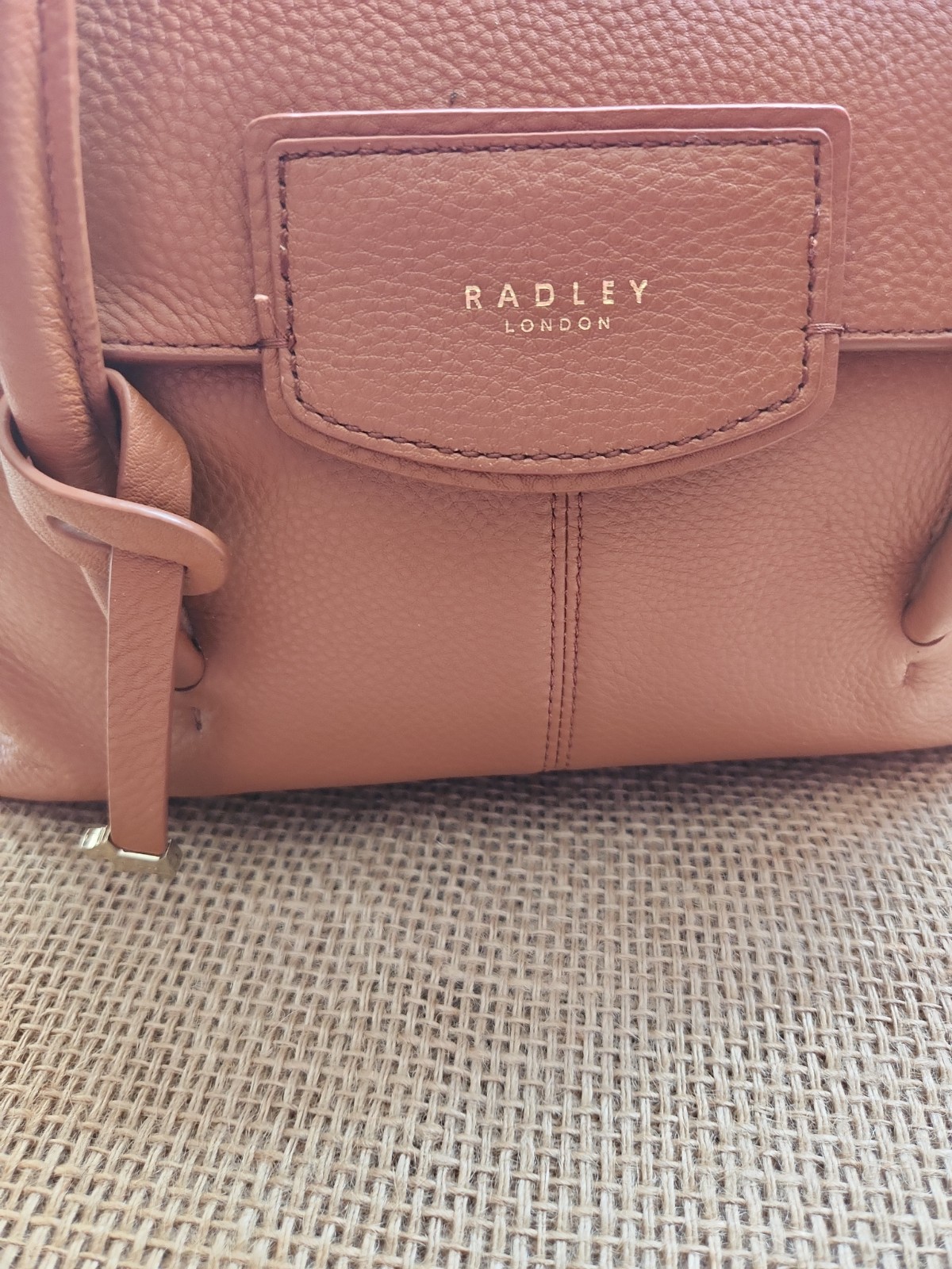 Radley London Brown Pebbled Leather Satchel Top Handle Bag