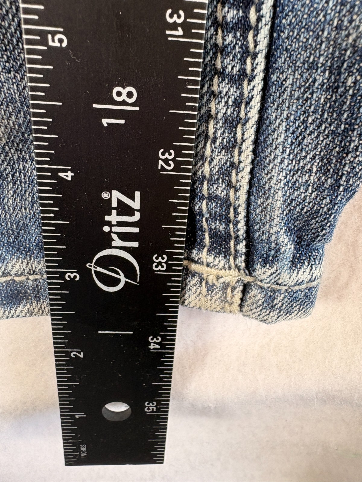 Rock & Roll Double Barrel Relaxed Straight Leg Jeans Mens 34×36 (33×33.5) Blue