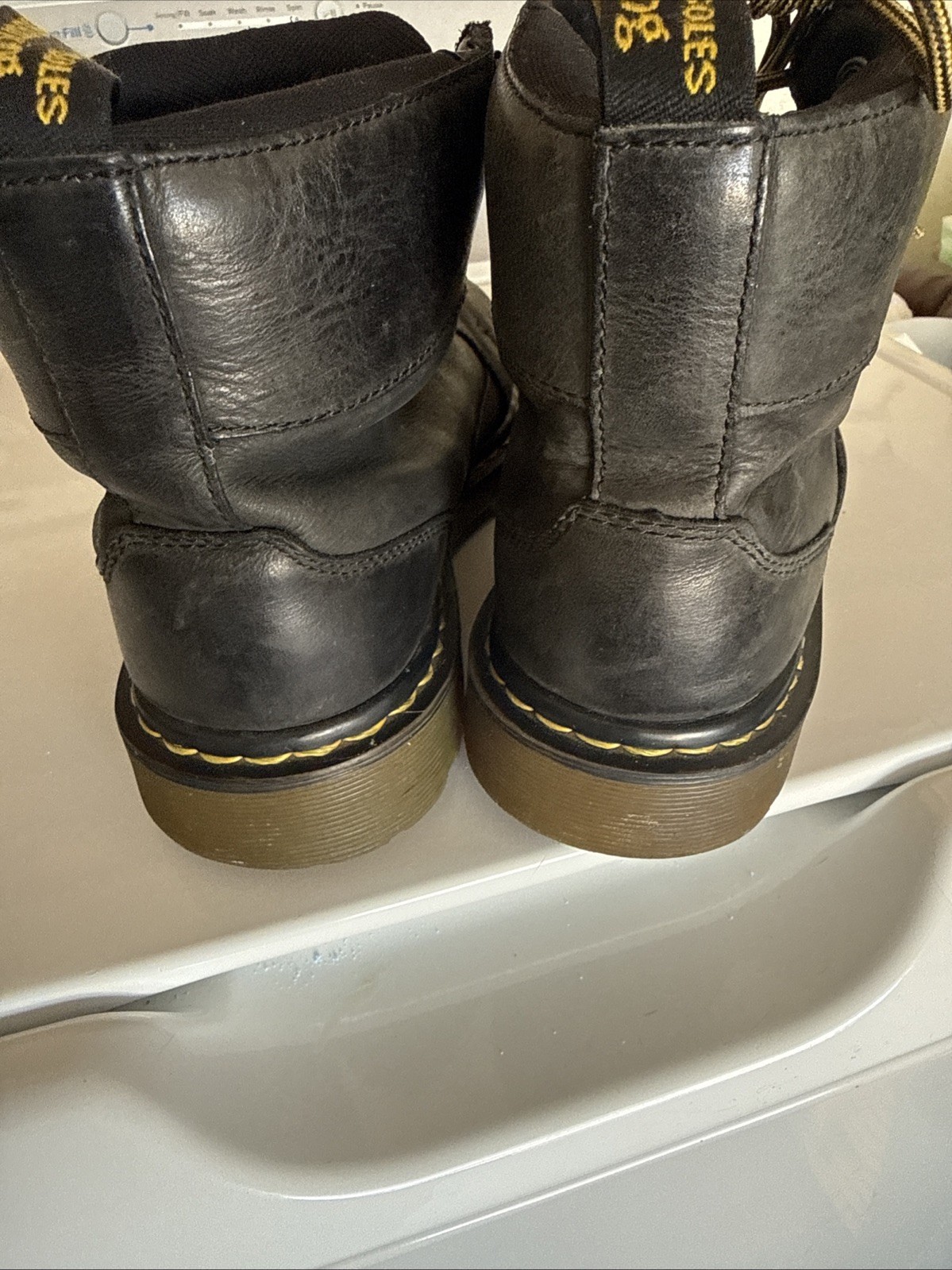 Dr Martens Made In England Black Leather Boot Mens US 10 UK 9